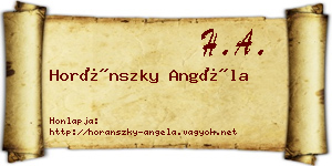 Horánszky Angéla névjegykártya